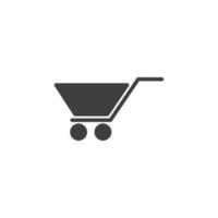 Vector sign of the Wheelbarrow cart symbol is isolated on a white background. Wheelbarrow cart icon color editable.