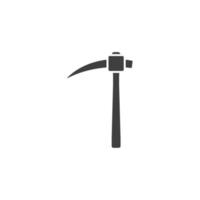 Vector sign of the Pickaxe symbol is isolated on a white background. Pickaxe icon color editable.