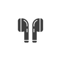 Vector sign of the wireless earphone symbol is isolated on a white background. wireless earphone icon color editable.