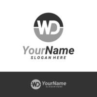 Letter WD Logo Design Template. Initial WD logo concept vector. Creative Icon Symbol vector