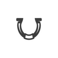 Vector sign of the Horseshoe symbol is isolated on a white background. Horseshoe icon color editable.