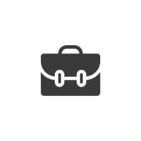 Vector sign of the Briefcase symbol is isolated on a white background. Briefcase icon color editable.