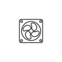 Vector sign of the Exhaust fan symbol is isolated on a white background. Exhaust fan icon color editable.