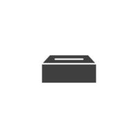 Vector sign of the Tissue box symbol is isolated on a white background. Tissue box icon color editable.