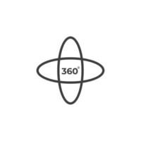 Vector sign of the angel 360 symbol is isolated on a white background. angel 360 icon color editable.