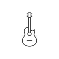 el signo vectorial del símbolo de la guitarra está aislado en un fondo blanco. color de icono de guitarra editable. vector