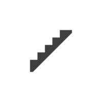 Vector sign of the stairs symbol is isolated on a white background. stairs icon color editable.