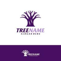 Tree with Root Logo Design Template. Tree logo concept vector. Creative Icon Symbol vector