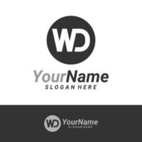 Letter WD Logo Design Template. Initial WD logo concept vector. Creative Icon Symbol vector