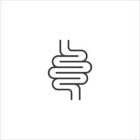 Vector sign of the Intestine symbol is isolated on a white background. Intestine icon color editable.