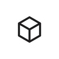 Vector sign of the Cube symbol is isolated on a white background. Cube icon color editable.