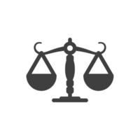 Vector sign of the Law scale symbol is isolated on a white background. Law scale icon color editable.