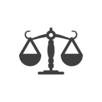 Vector sign of the Law scale symbol is isolated on a white background. Law scale icon color editable.