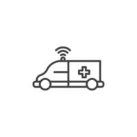 Vector sign of the Ambulance truck symbol is isolated on a white background. Ambulance truck icon color editable.