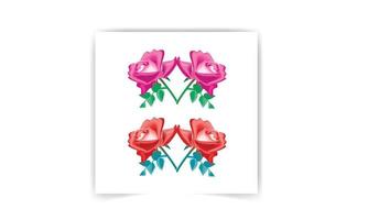 conjunto de flores rosas. dibujo continuo. diseño de concepto de arte lineal. ilustración vectorial dibujada a mano. vector