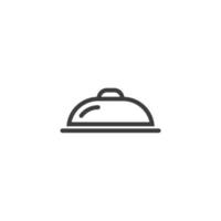 Vector sign of the Food Tray symbol is isolated on a white background. Food Tray icon color editable.