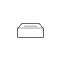 Vector sign of the Tissue box symbol is isolated on a white background. Tissue box icon color editable.