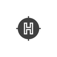 Vector sign of the Helipad symbol is isolated on a white background. Helipad icon color editable.