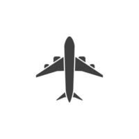 el signo vectorial del símbolo del avión está aislado en un fondo blanco. color de icono de avión editable. vector