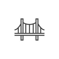 Vector sign of the bridge symbol is isolated on a white background. bridge icon color editable.