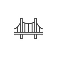 Vector sign of the bridge symbol is isolated on a white background. bridge icon color editable.