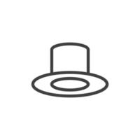 el signo vectorial del símbolo del sombrero de copa está aislado en un fondo blanco. color del icono del sombrero de copa editable. vector