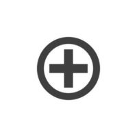 Vector sign of the plus symbol is isolated on a white background. plus icon color editable.