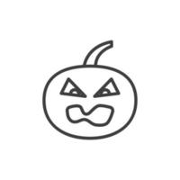 Vector sign of the jack o lantern symbol is isolated on a white background. jack o lantern icon color editable.