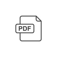 Vector sign of the pdf symbol is isolated on a white background. pdf icon color editable.