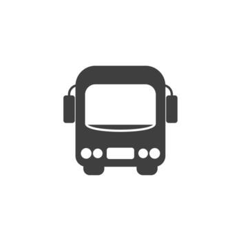 Vector sign of the bus symbol is isolated on a white background. bus icon color editable.