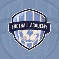 Academy football logo with shield vector design