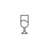 Vector sign of the glass symbol is isolated on a white background. glass icon color editable.