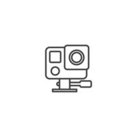 Vector sign of the action camera symbol is isolated on a white background. action camera icon color editable.