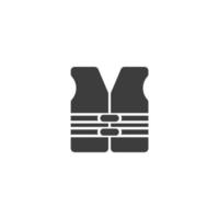 Vector sign of the life jacket symbol is isolated on a white background. life jacket icon color editable.