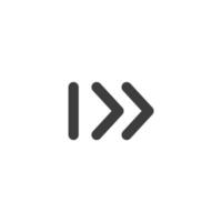 Vector sign of the Next Arrow symbol is isolated on a white background. Next Arrow icon color editable.