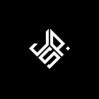 JSP letter logo design on black background. JSP creative initials letter logo concept. JSP letter design. vector
