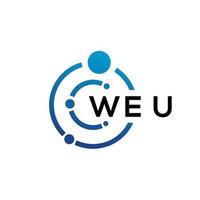 WEU letter technology logo design on white background. WEU creative initials letter IT logo concept. WEU letter design. vector