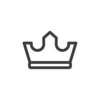 el signo vectorial del símbolo de la corona está aislado en un fondo blanco. color del icono de la corona editable. vector