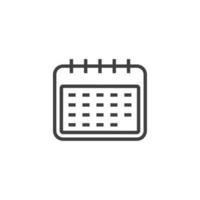 Vector sign of the calendar symbol is isolated on a white background. calendar icon color editable.