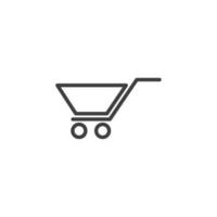 Vector sign of the Wheelbarrow cart symbol is isolated on a white background. Wheelbarrow cart icon color editable.
