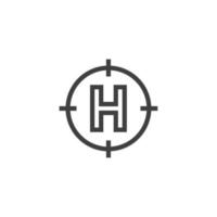 Vector sign of the Helipad symbol is isolated on a white background. Helipad icon color editable.