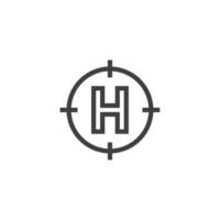 Vector sign of the Helipad symbol is isolated on a white background. Helipad icon color editable.