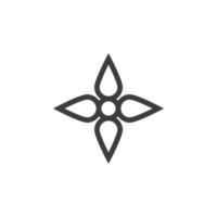 Vector sign of the flower symbol is isolated on a white background. flower icon color editable.
