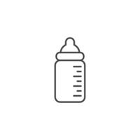 Vector sign of the feeding bottle symbol is isolated on a white background. feeding bottle icon color editable.