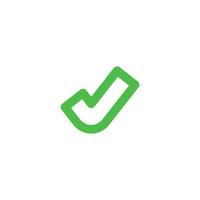 Vector sign of the Green check symbol is isolated on a white background. Green check icon color editable.