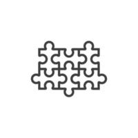 Vector sign of the puzzle symbol is isolated on a white background. puzzle icon color editable.