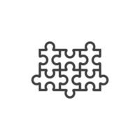 Vector sign of the puzzle symbol is isolated on a white background. puzzle icon color editable.