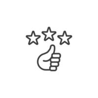 Vector sign of the Star rating symbol is isolated on a white background. Star rating icon color editable.