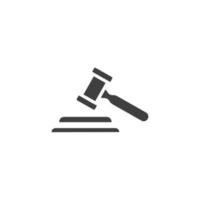 Vector sign of the Judge Gavel Auction symbol is isolated on a white background. Judge Gavel Auction icon color editable.