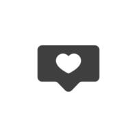 Vector sign of the heart notifications symbol is isolated on a white background. heart notifications icon color editable.